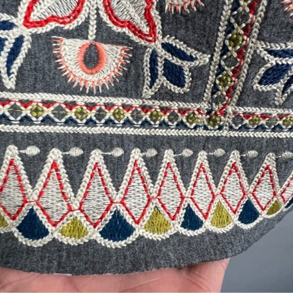 Anthropologie Maeve Neoprene Embroidered Dress Size 8 - Picture 4 of 9